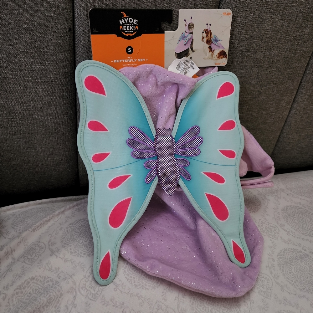 NWT Hyde & Eek! Boutique Butterfly Pet Dog Halloween Costume Wings Headpiece New - Picture 3 of 5